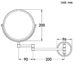 Universal Miroir toilette en laiton de 8 pouces avec finition noire mate, maquillage mural pliant, loupe double face, antique | miroir de bain