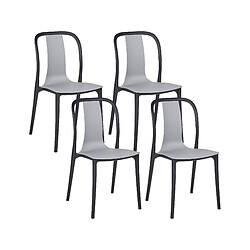 Beliani Lot de 4 chaises SPEZIA Matière synthétique Gris