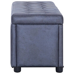 Avis Helloshop26 Banquette pouf tabouret meuble pouf de rangement 87 cm gris synthétique daim 3002129