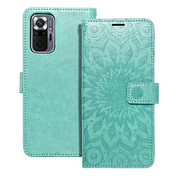 etui forcell mezzo book pour xiaomi redmi note 10 pro mandala vert