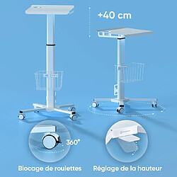 Acheter ONKRON Petit Chariot à Roulettes Charge Optimale de 8 kg, Table de Lit Medicale 4 Roulettes - Poste de Travail Mobile Table Bureau Reglable Hauteur / Support Ordinateur Portable Blanc / LMG30-W Blanc