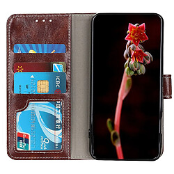 Etui en PU texture rétro crazy horse, fermoir magnétique, anti-chute, anti-rayures avec support pour votre Xiaomi Redmi A1 4G - marron