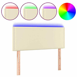 Maison Chic Tête de lit scandinave à LED,meuble de chambre Crème 100x5x78/88 cm Similicuir -MN33058