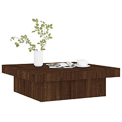 Avis Maison Chic Table basse,Table Console Table d'appoint, Table pour salon Chêne marron 90x90x28 cm Bois d'ingénierie -MN41728