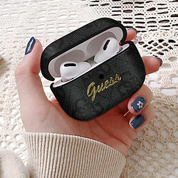 Guess Maroquinerie Coque AirPods Pro Guess saffiano noir pas cher