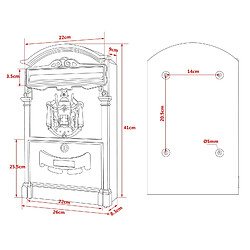 Helloshop26 Boite aux lettres design antique blanc boite postale murale courrier 16_0000061 pas cher