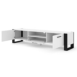 Bestmobilier Donnely - meuble tv - blanc et noir - 200 cm