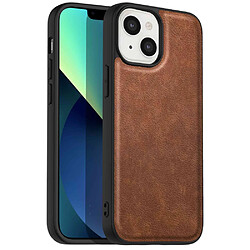 Coque en TPU + PU anti-rayures, rétro pour votre iPhone 13 mini 5.4 pouces - marron