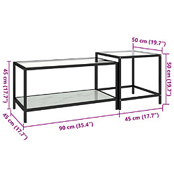 vidaXL Tables à thé 2 pcs Verre trempé Blanc pas cher