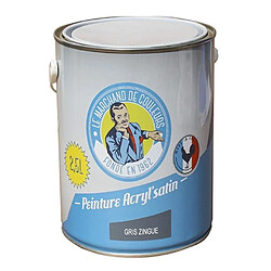 Peinture acrylique - Murs et plafonds - Satin - Gris zingué - 2.5 L - ONIP