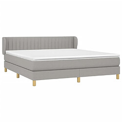 Avis Maison Chic Lit Adulte - Lit simple Lit à sommier tapissier avec matelas moelleux - Meuble de Chambre - Gris clair 160x200cm Tissu -MN64201