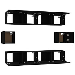 Acheter vidaXL Ensemble de meubles TV 6 pcs Noir Bois d'ingénierie