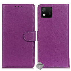 Htdmobiles Housse etui portefeuille avec coque intérieure en silicone pour Wiko Y52 + film ecran - MAUVE