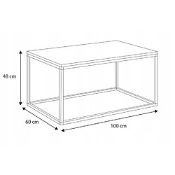 Mpc Table basse plateau blanc 100 x 60 x 48