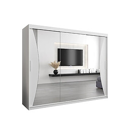 Abiks Meble Armoire MONACO À Portes Coulissantes 200/250/62 3 Portes (Blanc/Blanc)