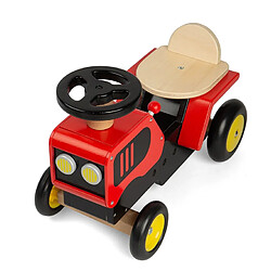 Bigjigs Toys Porteur en bois en forme de tracteur 