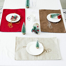 Avis Wewoo Décorations de Noël de 2 PCScréatifs napperons de table de Noëlnattes de couteaux et fourchettes vin rouge