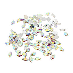 100pcs cousent sur du cristal ab strass flatback perles artisanat 9x14mm