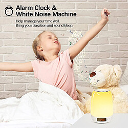 Avis Universal Lampe de chevet, lumière de nuit avec haut-parleur Bluetooth, lumière LED, lampe de bureau, lumière de nuit pour enfants, lumière de nuit pour bébés, lumière pour adultes, FM, dimmable, chambre à coucher, salon, sommeil, (blanc)