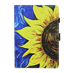 Etui en PU avec support, porte-cartes et porte-stylo tournesol pour votre Samsung Galaxy Tab A8 10.5 (2021) X205/X200