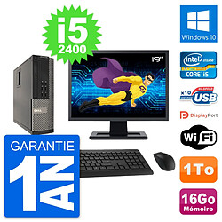 PC Dell 990 SFF Ecran 19" Intel i5-2400 RAM 16Go Disque Dur 1To Windows 10 Wifi - Occasion