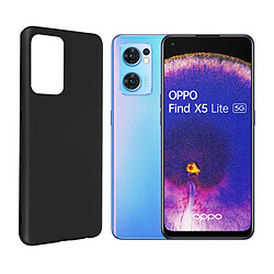 Visiodirect Coque de protection souple silicone Noir pour Oppo Find X5 Lite 5G 6,43"