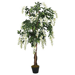 vidaXL Glycine artificielle 840 feuilles 150 cm vert et blanc