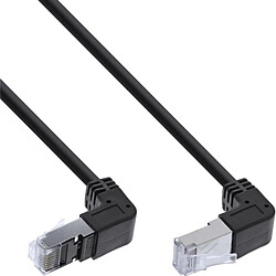 INLINE - Patch-Kabel - RJ-45 (M) nach unten gewinkelt zu RJ-45 (M) nach oben gewinkelt - 2 m - SFTP, PiMF - CAT 6 - ohne Haken, verseilt - Schwarz