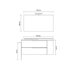 Acheter Kiamami Valentina MEUBLE DE SALLE DE BAIN AVEC LAVABO À GAUCHE 120CM GRIS CENDRÉ EFFET BOIS | NEW YORK