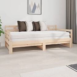 vidaXL Lit coulissant sans matelas bois de pin massif 2x(90x190) cm