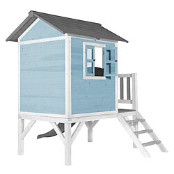 Acheter AXI Maison Enfant Beach Lodge XL en Bleu avec Toboggan en Gris | Maison de Jeux en Bois FFC pour Les Enfants | Maisonnette / Cabane de Jeu pour Le Jardin