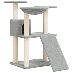 vidaXL Arbre à chat avec griffoirs en sisal Gris clair 83 cm