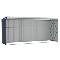 Acheter Helloshop26 Abri de jardin cabane cabanon maison de stockage remise extérieur hangar outils robuste mural 118 x 382 x 178 cm acier anthracite 02_0022331