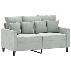 Avis Maison Chic Ensemble de canapés 2 pcs avec coussins, Canapé droit Sofa pour Salon Gris clair Velours -GKD509308