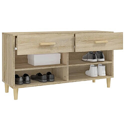 Maison Chic Armoire à Chaussures,Meuble de Rangement à Chaussures Chêne sonoma 102x35x55cm Bois d'ingénierie -MN38582 pas cher