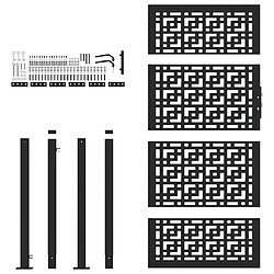 Avis vidaXL Portail de jardin noir 105x180 cm acier conception croisée