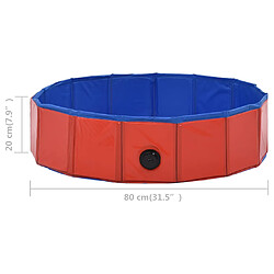 vidaXL Piscine pliable pour chiens Rouge 80x20 cm PVC pas cher