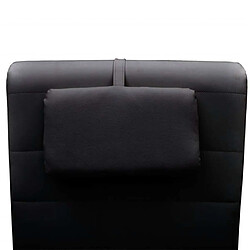 Avis vidaXL Chaise longue avec oreiller Noir Similicuir