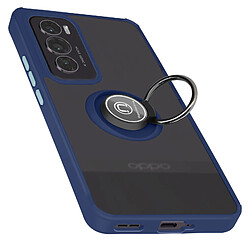 Avizar Coque pour Oppo Reno 12 Pro Bague Métallique Support Vidéo Bleu Nuit