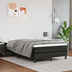 Avis Maison Chic Lit adulte- Lit + matelas,Sommier à lattes de lit avec matelas noir 120x190 cm similicuir -GKD53254