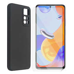 Coque de protection souple silicone Noir + Lot de 2 verre trempé pour Xiaomi Redmi Note 11 Pro 4G 6.67" -Visiodirect -