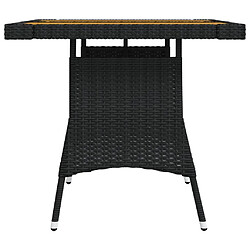 Acheter Maison Chic Table de jardin | Table d'extérieur Noir 70x70x72 cm Résine tressée et acacia -GKD30974