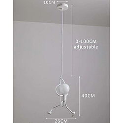 Avis Stoex Lustre Suspension Fer Gens Design Animé Petite Personne Créatif Luminaire pour Cuisine Salon Chambre Enfant Salle à manger Loft , E27 Blanc