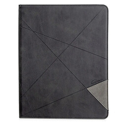 Etui en PU motif géométrique design cool fonction réveil/sommeil automatique noir pour votre Apple iPad Pro 12.9 pouces (2020)/(2018)