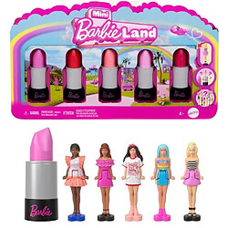 BARBIE Coffret Mini BarbieLand 6 rouge a levres avec mini poupées - JBD26