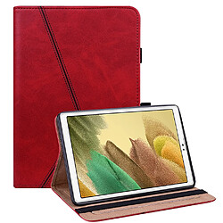 Etui en PU avec support et porte-cartes et dragonne pour stylo rouge pour votre Samsung Galaxy Tab A7 Lite 8.7 pouces SM-T220 (Wi-Fi)/SM-T225