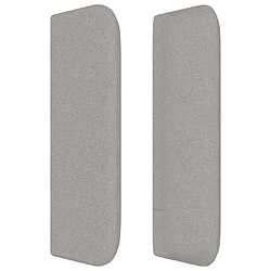 Avis vidaXL Tête de lit avec oreilles Gris clair 147x16x78/88 cm Tissu