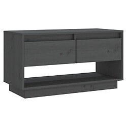 vidaXL Meuble TV Gris 74x34x40 cm Bois de pin massif