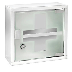 WENKO Armoire à pharmacie en Inox - L. 25 x l. 25 cm - Blanc