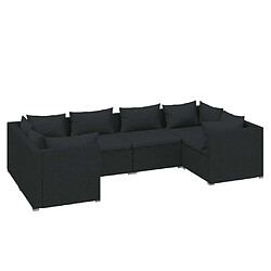 Maison Chic Salon de jardin 6 pcs + coussins - Mobilier/Meubles de jardin - Table et chaises d'extérieur résine tressée noir -MN88307